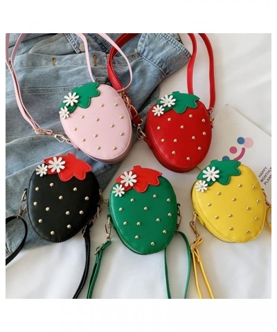 Crossbody Bag Strawberry Shaped Mini Coin Purse Fruit Shape Bag for Women Girls Green Yellow $10.28 Crossbody Bags