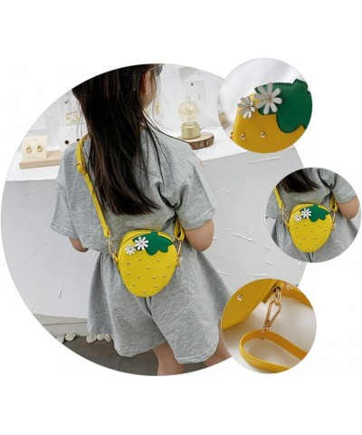 Crossbody Bag Strawberry Shaped Mini Coin Purse Fruit Shape Bag for Women Girls Green Yellow $10.28 Crossbody Bags