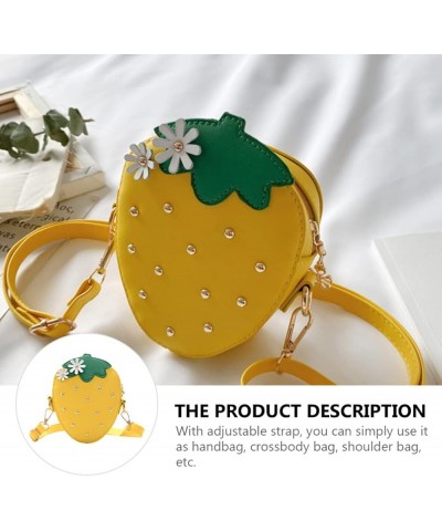 Crossbody Bag Strawberry Shaped Mini Coin Purse Fruit Shape Bag for Women Girls Green Yellow $10.28 Crossbody Bags