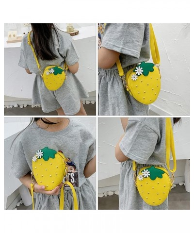 Crossbody Bag Strawberry Shaped Mini Coin Purse Fruit Shape Bag for Women Girls Green Yellow $10.28 Crossbody Bags