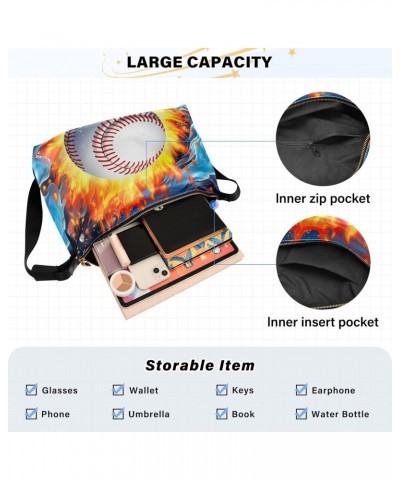 Baseball Pattern Shoulder Bag for Women Waterproof PU Leather Hobo Bags Crossbody Purse with Zipper Closure $16.17 Shoulder Bags