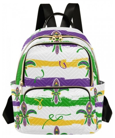 Mardi Gras Women Backpack Fleur De Lis Watercolor Travel Bag Compact Daily Bag Medium $16.73 Backpacks