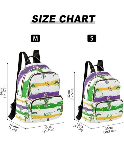 Mardi Gras Women Backpack Fleur De Lis Watercolor Travel Bag Compact Daily Bag Medium $16.73 Backpacks