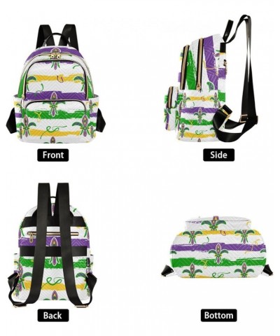 Mardi Gras Women Backpack Fleur De Lis Watercolor Travel Bag Compact Daily Bag Medium $16.73 Backpacks