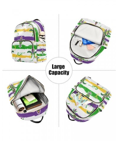 Mardi Gras Women Backpack Fleur De Lis Watercolor Travel Bag Compact Daily Bag Medium $16.73 Backpacks