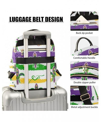 Mardi Gras Women Backpack Fleur De Lis Watercolor Travel Bag Compact Daily Bag Medium $16.73 Backpacks