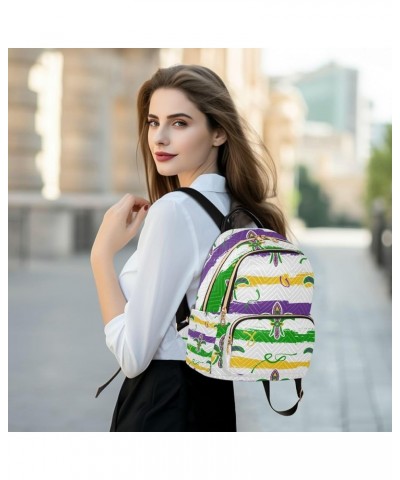 Mardi Gras Women Backpack Fleur De Lis Watercolor Travel Bag Compact Daily Bag Medium $16.73 Backpacks