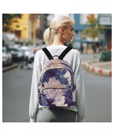 Butterfly Truck with Colorful Flowers Women Backpack, Women's Travel Backpack, Casual Backpack Women, S Purple Beige Premium ...