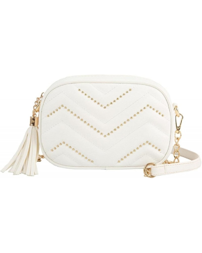 Women's Bag PU Leather Solid Color Shoulder Bag Tassel Bag Pendant Shoulder Bag PU Crossbody Pouch White $24.83 Shoulder Bags