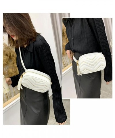 Women's Bag PU Leather Solid Color Shoulder Bag Tassel Bag Pendant Shoulder Bag PU Crossbody Pouch White $24.83 Shoulder Bags