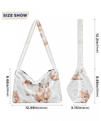 Women Boho Handbag Hamster Apples Cute Underarm Bag Tote Bag Shoulder Bag Crossbody Bag Fluffy Cell Phone Purse Patriot Lady ...