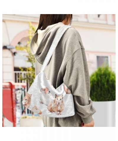 Women Boho Handbag Hamster Apples Cute Underarm Bag Tote Bag Shoulder Bag Crossbody Bag Fluffy Cell Phone Purse Patriot Lady ...