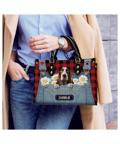 Personalized Basset Hound Dog Handbags, Custom Name Dog Leather Bags, Purses, Shoulder Bag, Gift For Dog Mom Dog Lover Style ...