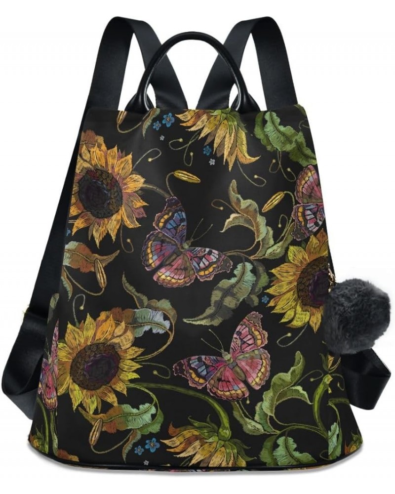 Backpack Purse for Women Fashion Travel Anti-theft Retro Butterfly Sunflower Daypack Casual Shoulder Bag Medium Size $21.80 B...