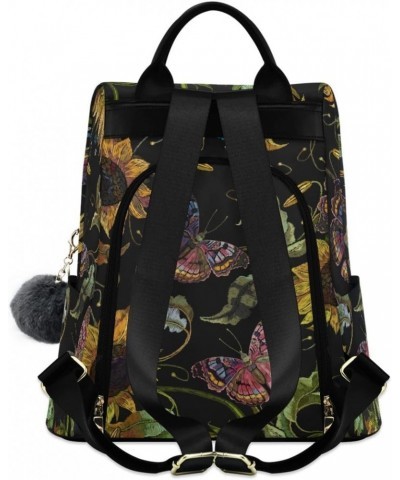 Backpack Purse for Women Fashion Travel Anti-theft Retro Butterfly Sunflower Daypack Casual Shoulder Bag Medium Size $21.80 B...