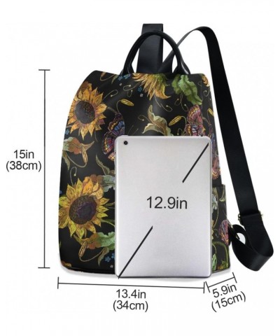 Backpack Purse for Women Fashion Travel Anti-theft Retro Butterfly Sunflower Daypack Casual Shoulder Bag Medium Size $21.80 B...