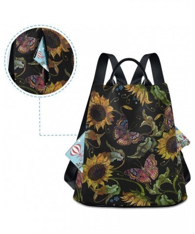 Backpack Purse for Women Fashion Travel Anti-theft Retro Butterfly Sunflower Daypack Casual Shoulder Bag Medium Size $21.80 B...