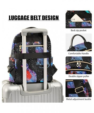 Blue Green Yellow Butterflies Backpack Purse Small Quilted Backpack Purse for Women Galactic Cats Space Medium $17.54 Backpacks