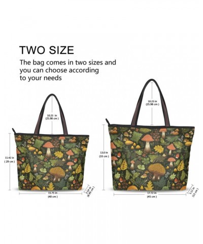 Women Tote Bags Mushroom Leaves Top Handle Satchel Handbags Shoulder Bag for Shopping 20852254 $12.17 Totes