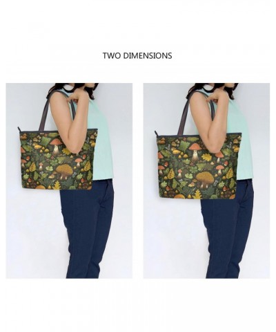 Women Tote Bags Mushroom Leaves Top Handle Satchel Handbags Shoulder Bag for Shopping 20852254 $12.17 Totes