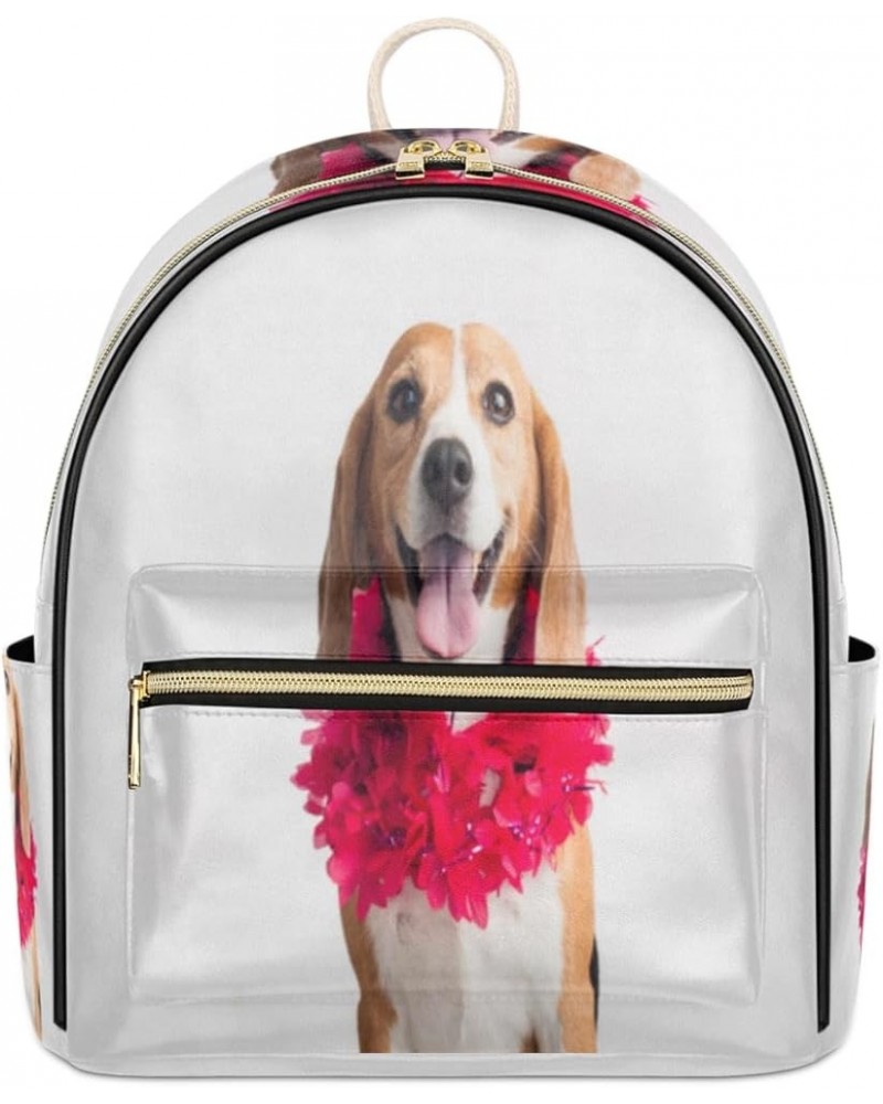 Beagle PU Leather Backpack Mini Backpack Purse for Women Girls Small shoulder Bag with Adjustable Shoulder Strap Fashionable ...