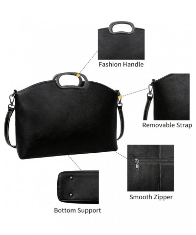 Leather Purses Shoulder Handbags for Women Tote Bags Satchel Bag Crossbody Bags Large Capacity Designer Hobo Purse Black $21....