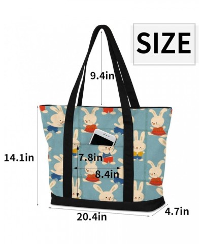 Tote Bag for Women Canvas Shoulder Bag Large Casual Handbag Lightweight Tote Bag with Zipper for Work Travel Shopping Cartoon...