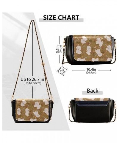 Cats Textile Watercolor Cat Women Shoulder Leather Bags Print Crossbody Bags for Women Tote Satchel with Chain Strap Cute Poo...