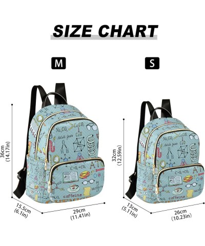 Chemistry Science Doodle Backpack Purse for Women, Anti Theft Backpack Lightweight Small Travel Backpack Shoulder Bag Mini(10...