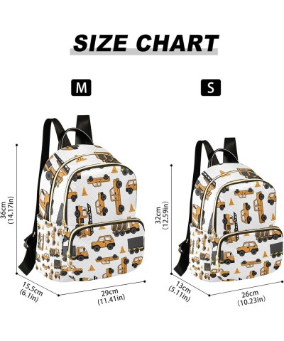 Yellow Cute Trucks and Diggers Backpack for Women Shoulder Bag Lightweight Small Backpack Casual Daypack for Travel Small(11....