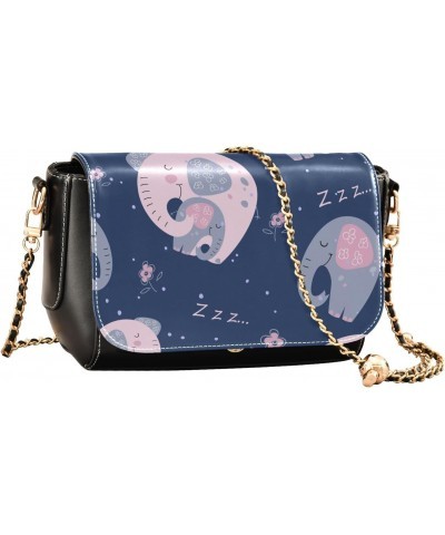 Blue Elephant Crossbody Bags for Women Leather Purse Shoulder Bag Handbag for Daily Gifts Work $20.00 Shoulder Bags