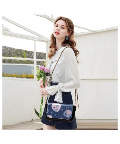 Blue Elephant Crossbody Bags for Women Leather Purse Shoulder Bag Handbag for Daily Gifts Work $20.00 Shoulder Bags