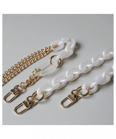 Fashion Woman Handbag Accessory Chain Detachable Replacement Luxury Bead White Strap Women DIY Clutch Resin Handle Chains (Co...