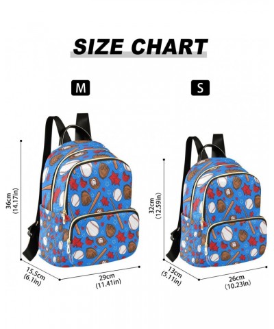 Baseball Sports Seamless Pattern Blue Backpack Purse for Women Travel Handbag Shoulder Bag $18.19 Backpacks