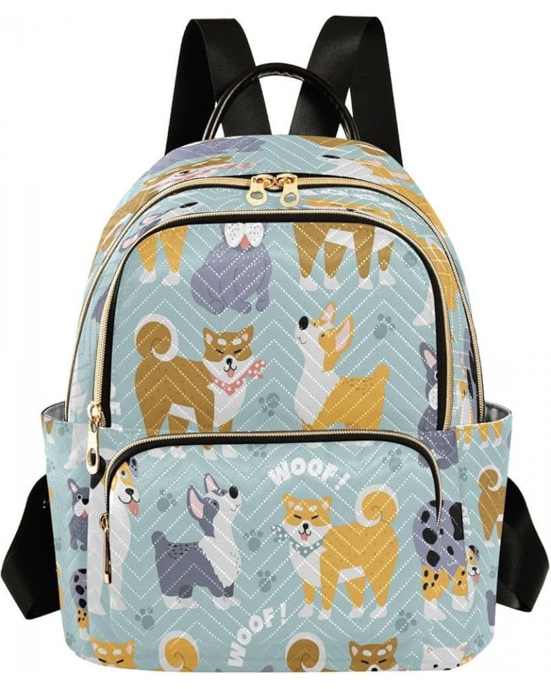 Backpack Purse for Women Cute Doodle Different Dog Breeds Casual Shoulder Bag Small Backpack S Medium $12.48 Backpacks