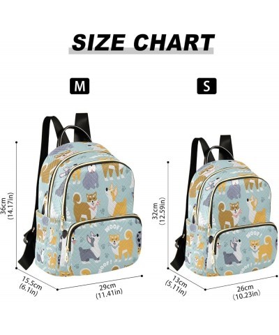 Backpack Purse for Women Cute Doodle Different Dog Breeds Casual Shoulder Bag Small Backpack S Medium $12.48 Backpacks