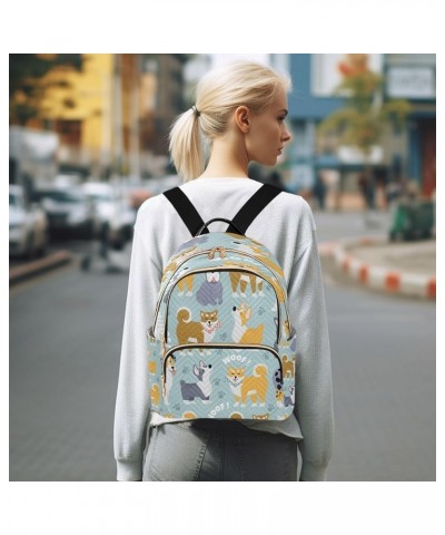 Backpack Purse for Women Cute Doodle Different Dog Breeds Casual Shoulder Bag Small Backpack S Medium $12.48 Backpacks