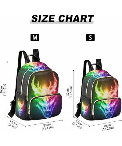 Fire Dragon Head in Rainbow Color Flame Backpack Purse for Women Lightweight Back Pack Casual Daypack Travel Shoulder Bag Boo...