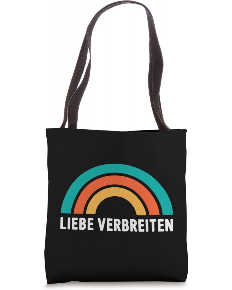 LIEBE VERBREITEN With Rainbow Tote Bag $14.05 Totes