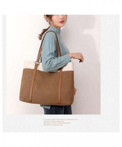 Women Canvas Top Handle Satchel Handbags Tote Purse Shoulder Bag Brown $18.23 Handbags