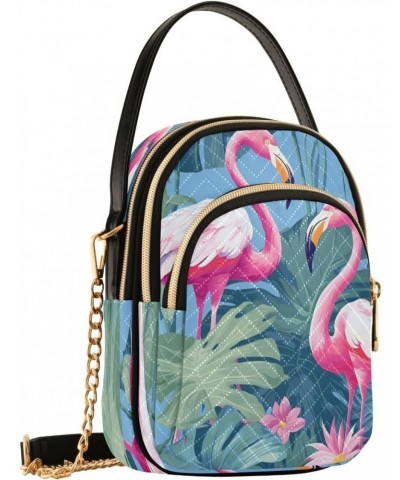 Beautiful Flamingo Shoulder Bags for Women Retro Classic Handbag Purse Small Purses with Chain $13.00 Totes