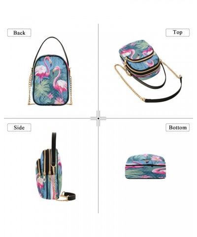 Beautiful Flamingo Shoulder Bags for Women Retro Classic Handbag Purse Small Purses with Chain $13.00 Totes