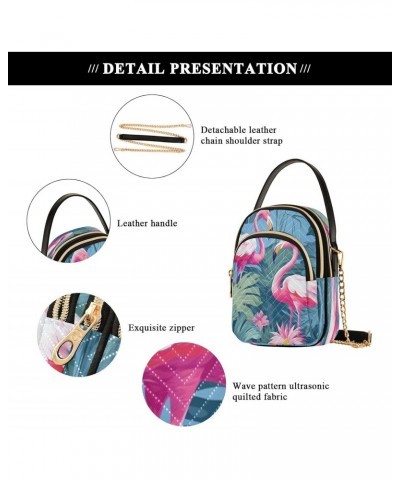 Beautiful Flamingo Shoulder Bags for Women Retro Classic Handbag Purse Small Purses with Chain $13.00 Totes