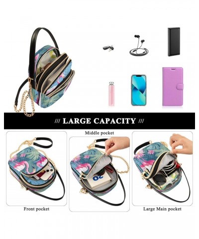 Beautiful Flamingo Shoulder Bags for Women Retro Classic Handbag Purse Small Purses with Chain $13.00 Totes