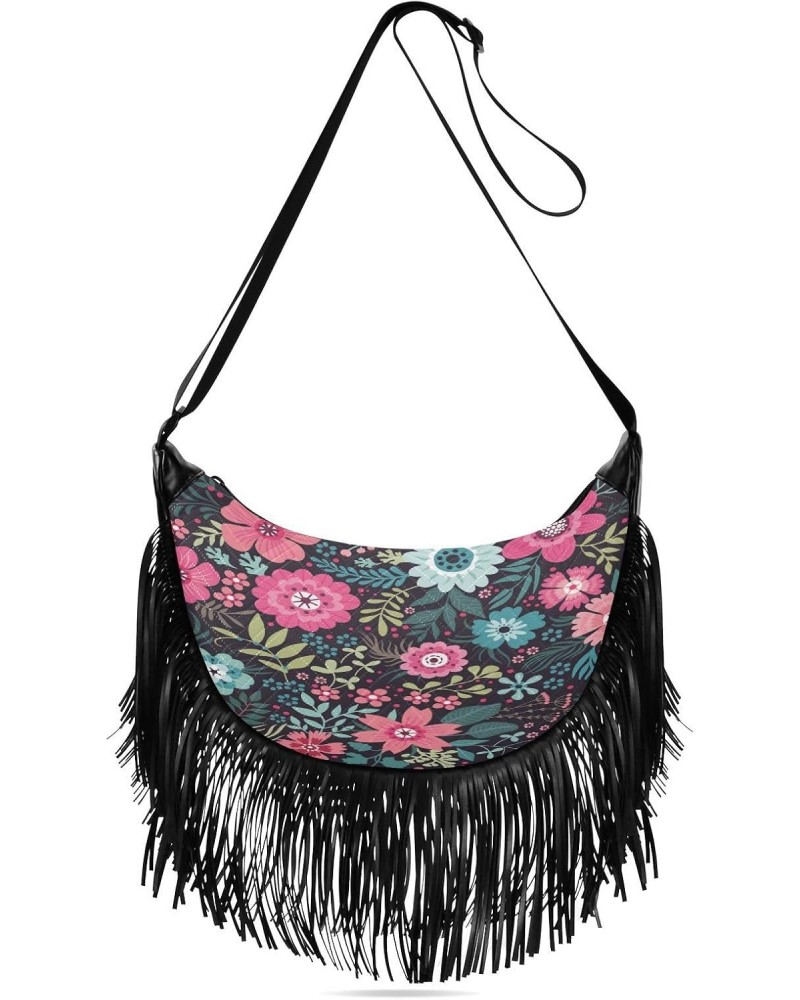 Tassel Purses for Women Cross Body Cute Colorful Beautiful Flowers Fringe Crossbody Bags for Women Cute Women Shoulder Bag $1...