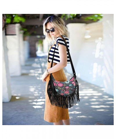 Tassel Purses for Women Cross Body Cute Colorful Beautiful Flowers Fringe Crossbody Bags for Women Cute Women Shoulder Bag $1...