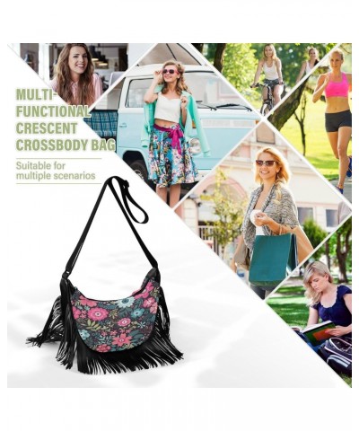 Tassel Purses for Women Cross Body Cute Colorful Beautiful Flowers Fringe Crossbody Bags for Women Cute Women Shoulder Bag $1...