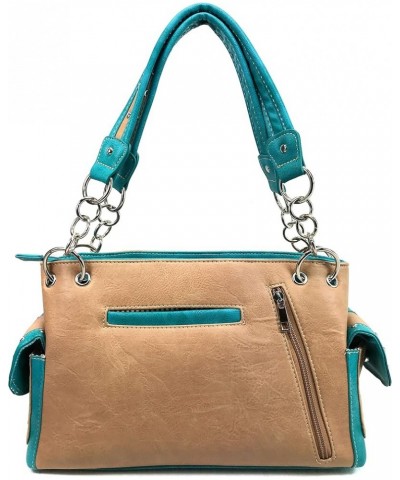 Western Silver Rhinestone Cross Women Conceal Carry Handbag Tan $24.20 Shoulder Bags