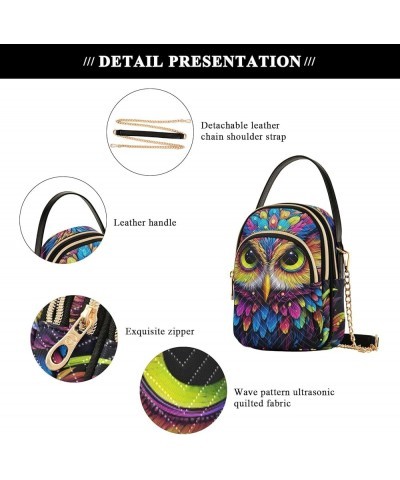 Colorful Owl on Black Stylish Crossbody Bags for Women Travel Handbags Colorful Owl on Black $11.26 Crossbody Bags