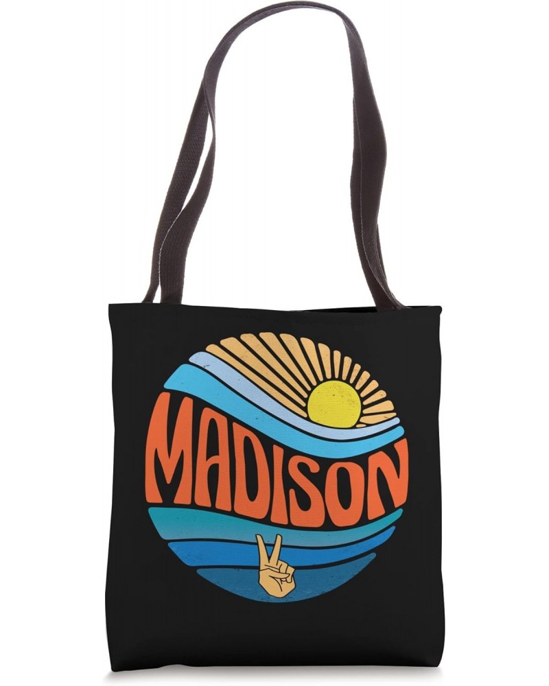 Madison Shirt Vintage Sunset Madison Groovy Tie Dye Tote Bag $16.08 Totes